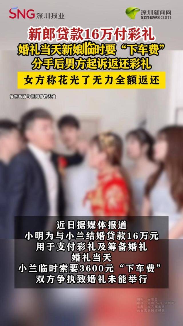 皇冠b盘_新郎贷款16万付彩礼皇冠b盘，婚礼当天被新娘临时要下车费致婚礼取消